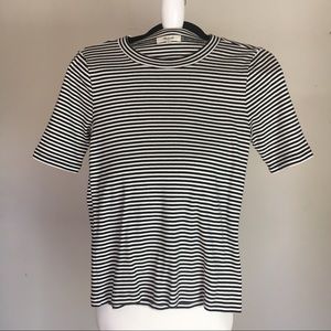 Madewell short-sleeve black and white stripe top